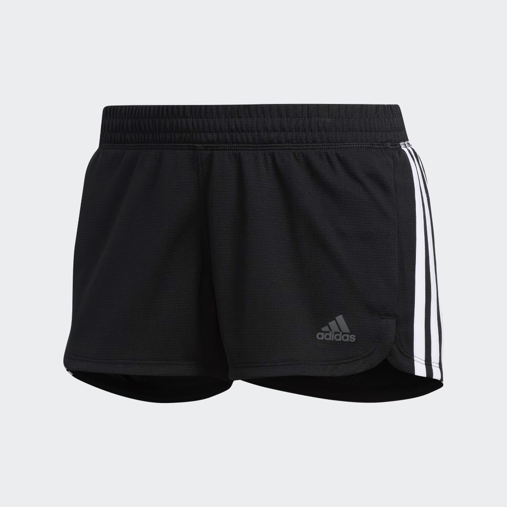 Adidas Pacer 3-Stripes Knit Shorts - Black / White XS - Like New